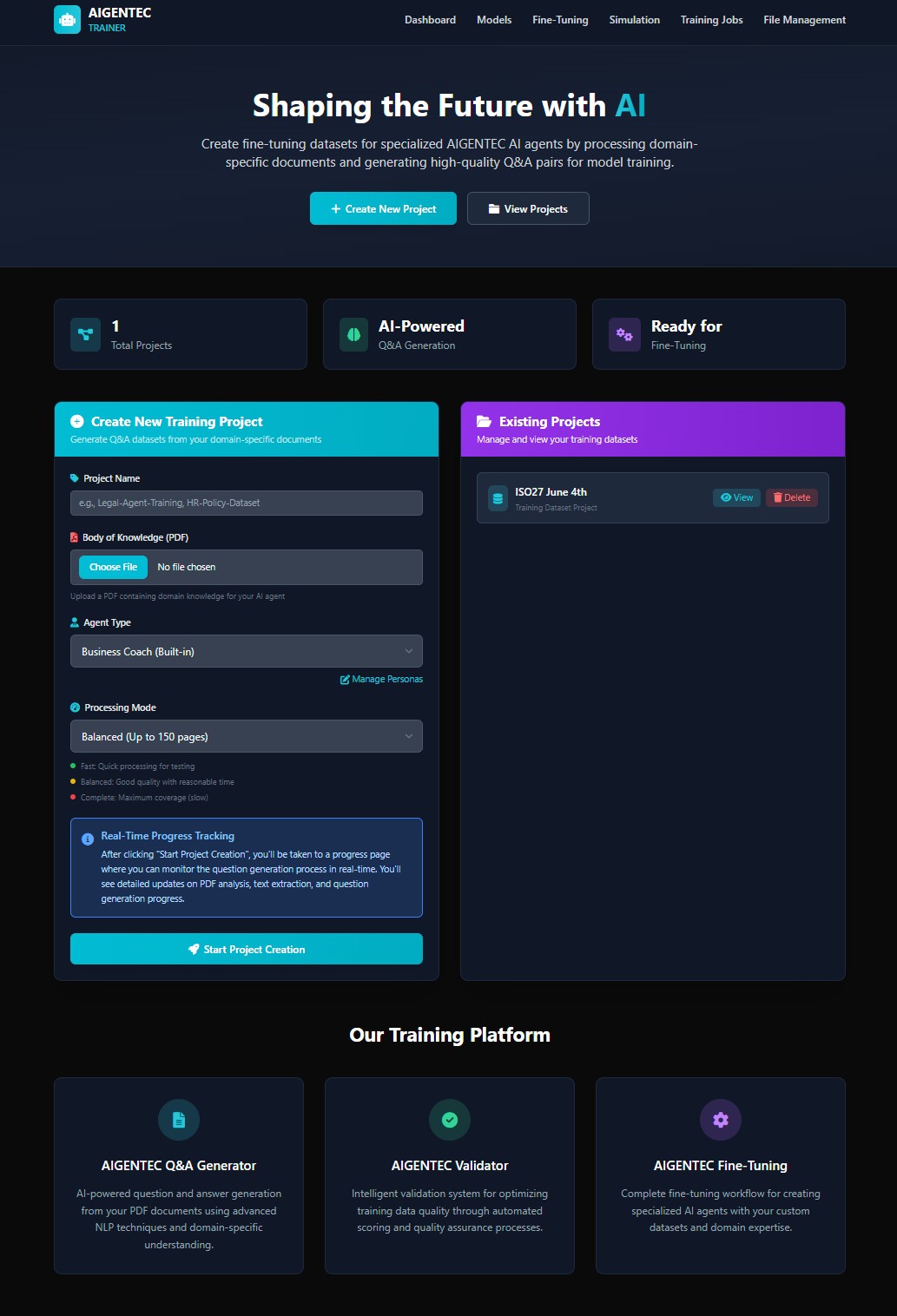 Agent Trainer Interface - Knowledge Ingestion Dashboard
