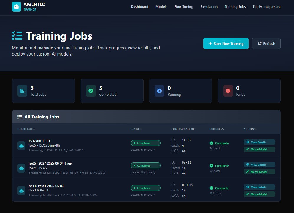 Agent Trainer Interface - Real-Time Training & Testing