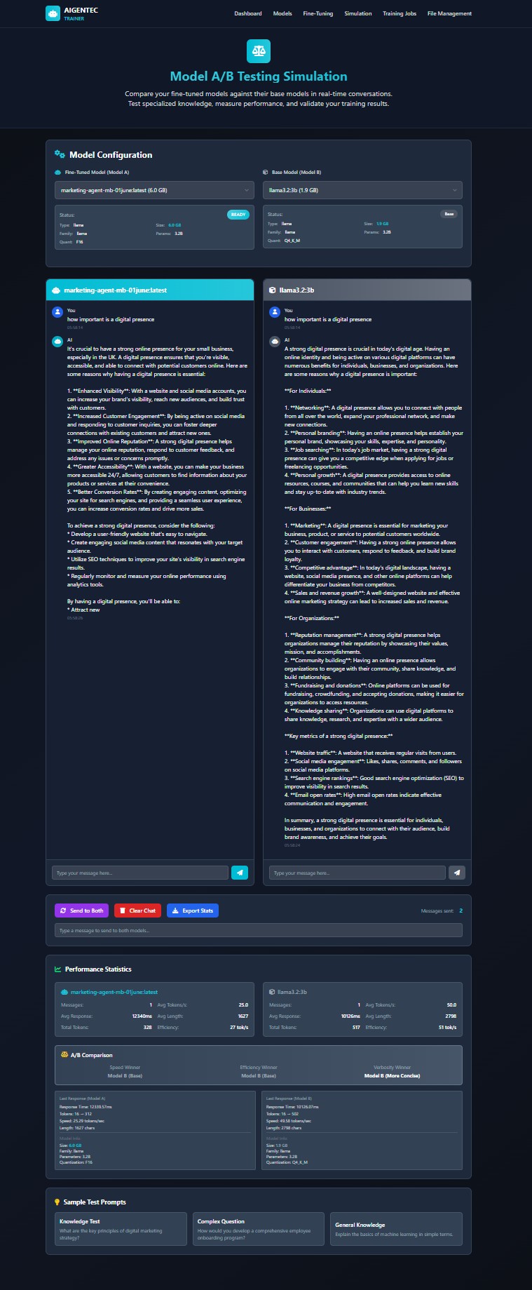 Agent Trainer Interface - Advanced Knowledge Control